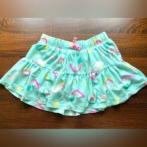 Girls Tiered Knit Skort Skirt from Cat & Jack size 6 / 6X Cute Rainbow print